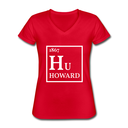 1867 Hu Periodic Table Women's V-Neck T-Shirt - red