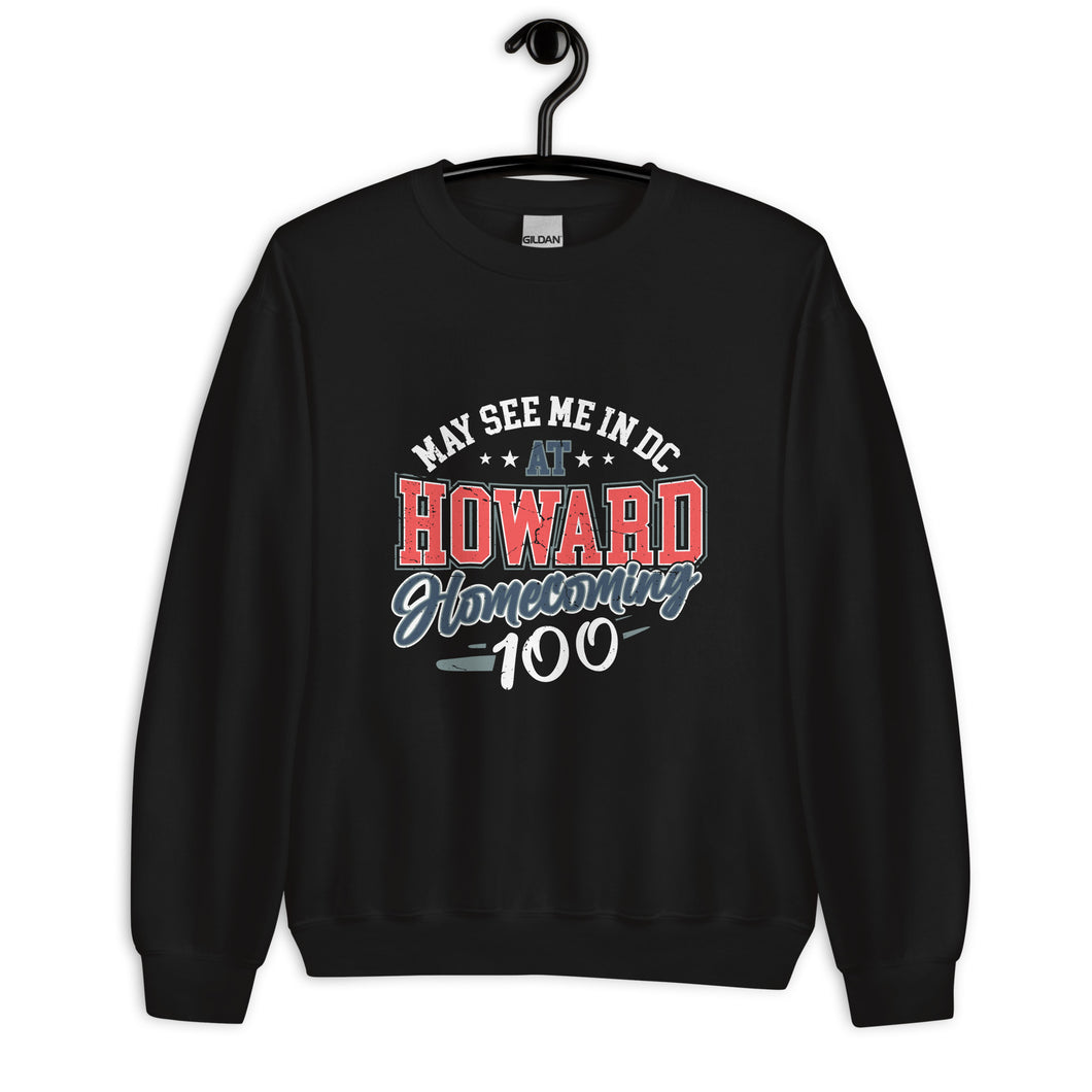 May See Me in DC at HU Homecoming Unisex Crewneck (Red Howard)