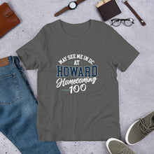 Load image into Gallery viewer, May See Me in DC at Howard Homecoming Unisex t-shirt (Blue Howard)
