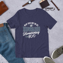 Load image into Gallery viewer, May See Me in DC at Howard Homecoming Unisex t-shirt (Blue Howard)
