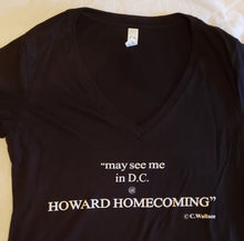 Load image into Gallery viewer, Women&#39;s Vneck | Howard Homecoming Shoutout | (Smalls Size Text)
