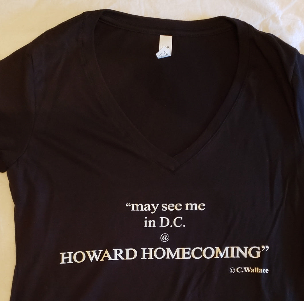 Women's Vneck | Howard Homecoming Shoutout | (Smalls Size Text)