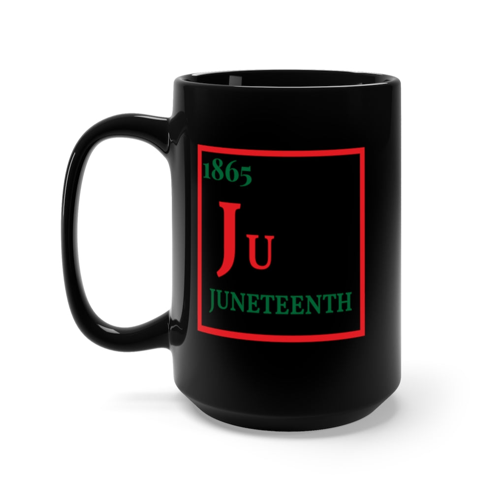 1865 Juneteenth Periodic Table Black Mug (150z)