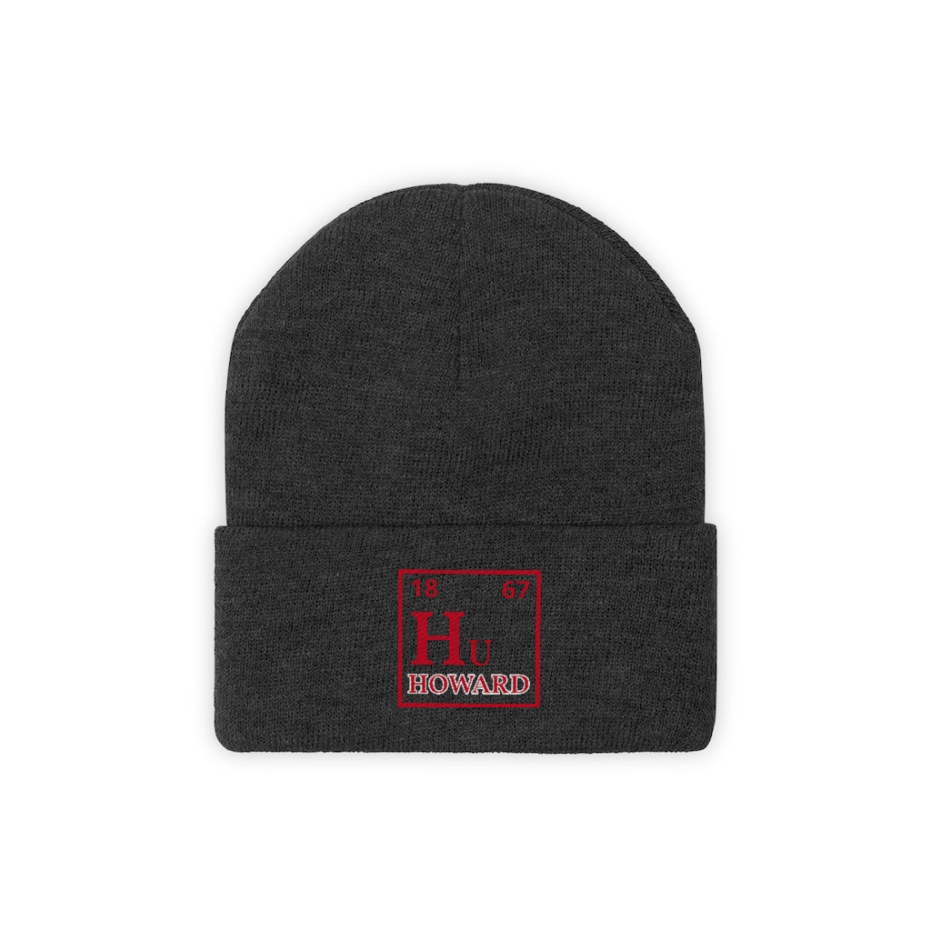 Hu Periodic Table Beanie (Red Logo White Outline)