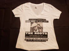 Load image into Gallery viewer, The Roots HU Concert Flyer Women&#39;s V-neck (White)
