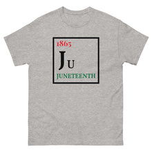 Load image into Gallery viewer, Men&#39;s 1865 Juneteenth Periodic Table T-shirt (White &amp; Grey)
