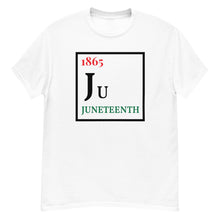 Load image into Gallery viewer, Men&#39;s 1865 Juneteenth Periodic Table T-shirt (White &amp; Grey)
