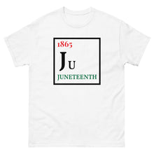 Load image into Gallery viewer, Men&#39;s 1865 Juneteenth Periodic Table T-shirt (White &amp; Grey)
