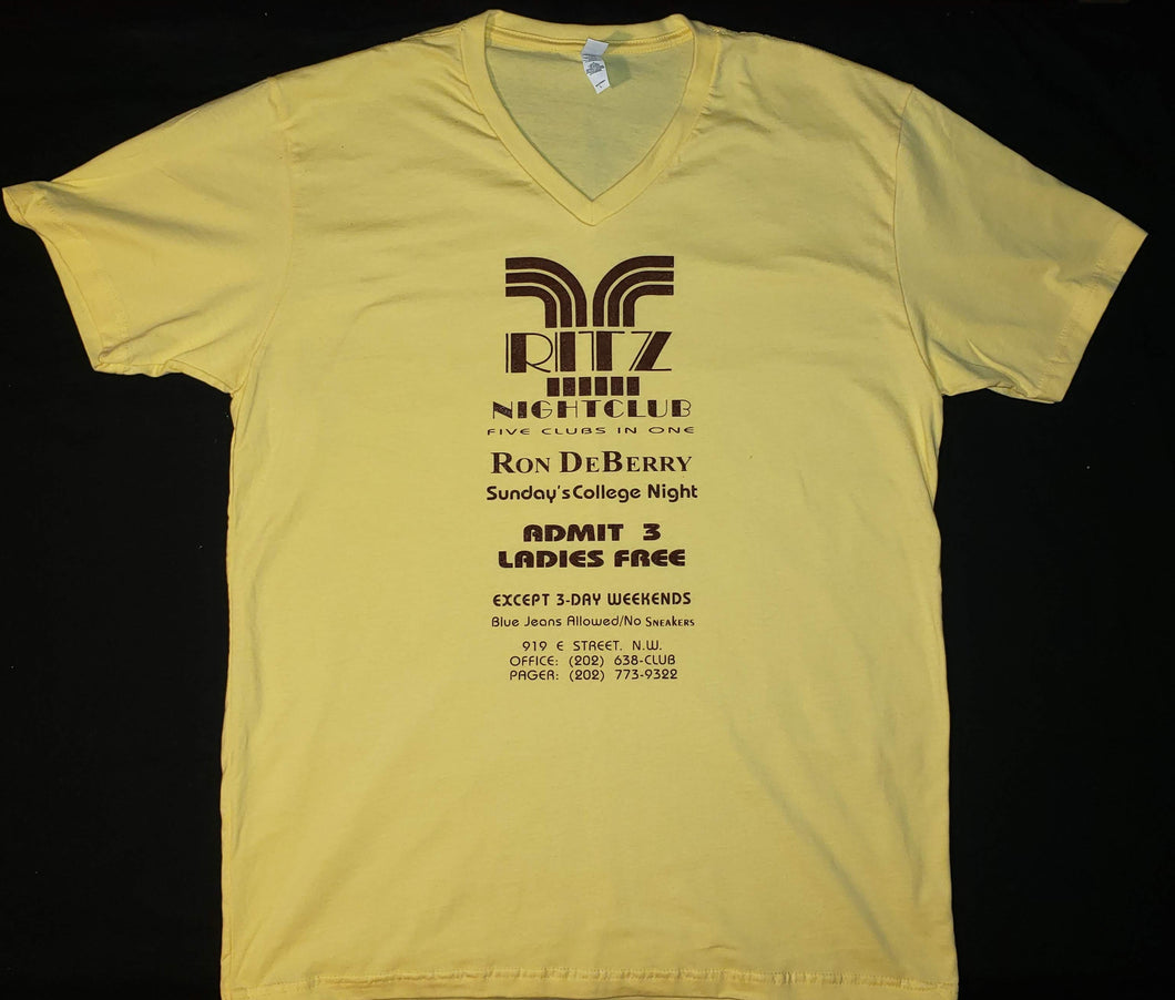 Ritz Club Flyer Tee V-neck Unisex (Corn Silk)