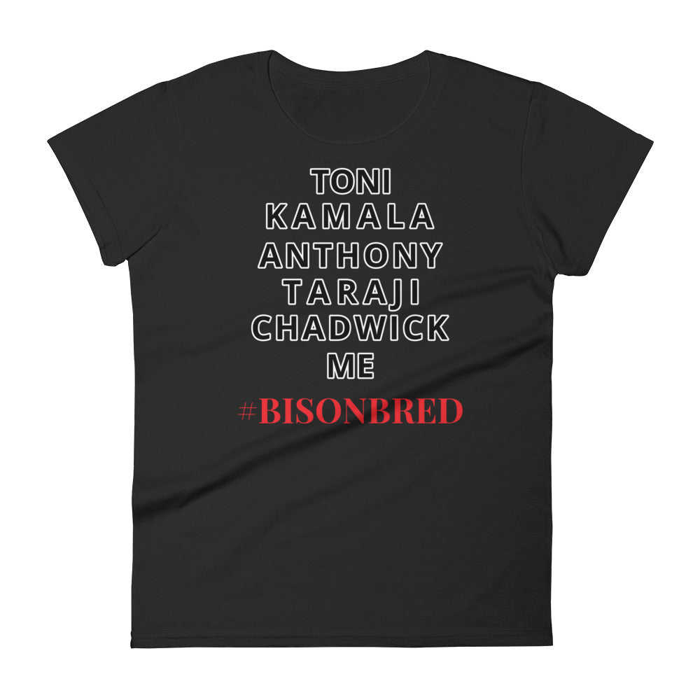 Women's Black Alumni Short Sleeve (Red BisonBred)