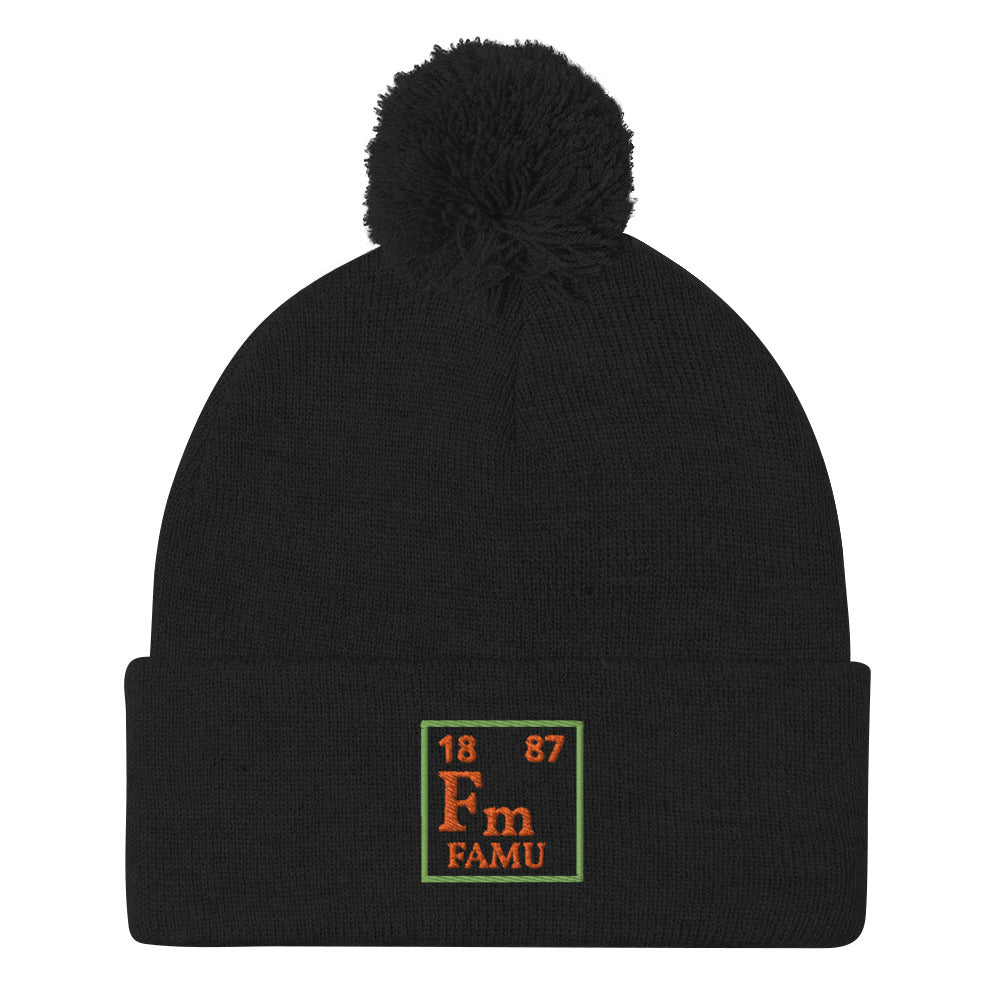 1887 Fm Periodic Table Pom-Pom Beanie