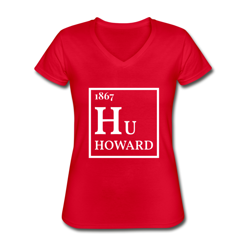 1867 Hu Periodic Table Women's V-Neck T-Shirt - red