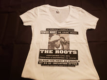 Load image into Gallery viewer, The Roots HU Concert Flyer Women's V - neck (White) - PMV763 LLC
