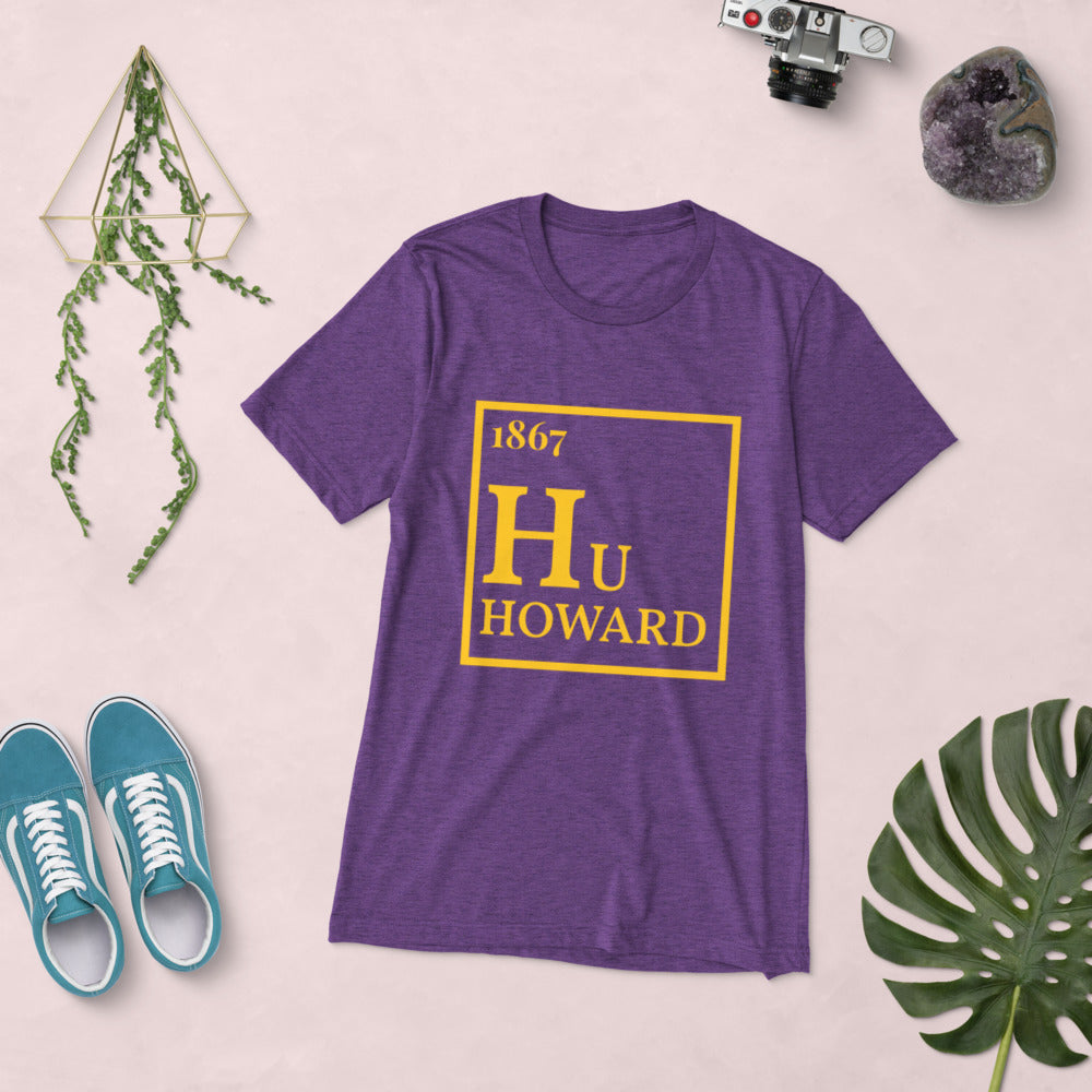 1867 Hu Periodic Table Short Sleeve T-shirt Unisex (Purple & Gold)